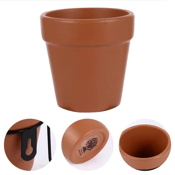 

2 Sets Flowerpots with Iron Stand Round Rustic Terracotta Decorative Planter Bonsai Pot Flower Pot for Home Office