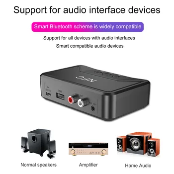 

NFC Bluetooth 5.0 Audio Receiver AUX Interface 3.5mm Transfer to The Old Speaker 2RCA Audio Power Amplifier Adapter
