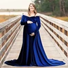 Long Maternity Shoot Dress Pleuche Elegence Pregnancy Dresses Photography Maxi Maternity Gown Photo Prop For Pregnant Women 2022 ► Photo 2/6
