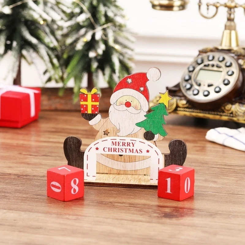 DIY календарь Санта Клаус Рождественское украшение креативный деревянный календарь офисное настольное украшение новогодний календарь Декор