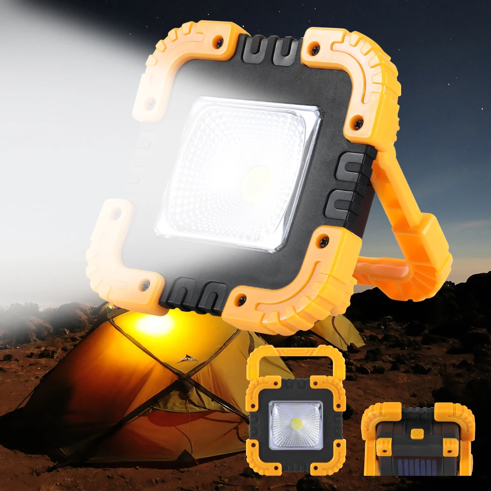 Яркий портативный Точечный светильник, рабочий светильник, USB Перезаряжаемый светильник-вспышка, светильник на солнечной энергии, встроенный аккумулятор 1200 мАч для охоты и кемпинга