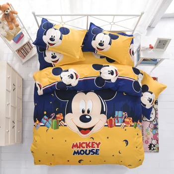 

Mickey Mouse cartoon bed four piece double sheet fitted sheet comforter bedding sets duvet cover bedding set bedding