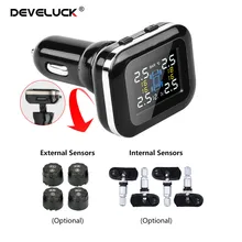 Car-Tire-Pressure-Alarm-System Cigarette-Lighter Usb-Port Angle-Adjustable Digital Car Tpms