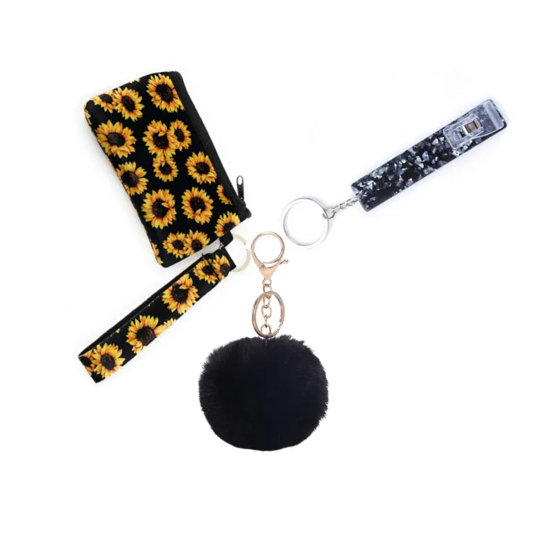 3pcs Contactless Card Picker Keychain Grabber with Credit Holder Pompom Pendant Keyring Purse Handbag Accessories | Украшения и