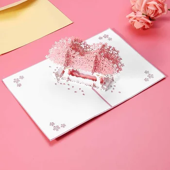 

New 3D Greeting Card Handmade Paper Greeting Card Party Invitation Cards Flowers Envelope Valentine's Day Gift Wedding Decoratio
