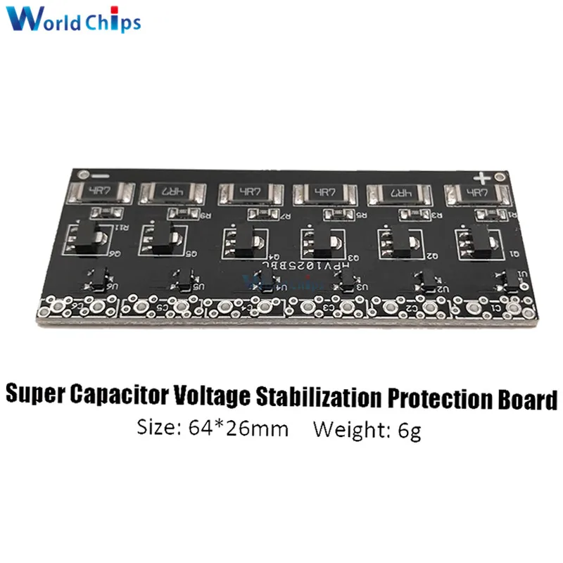 

2.5V -2.7V 1F -10F Capacitor Protection Board 6PCS Single Row Super Farad Capacitor Balancing Protection Board Module