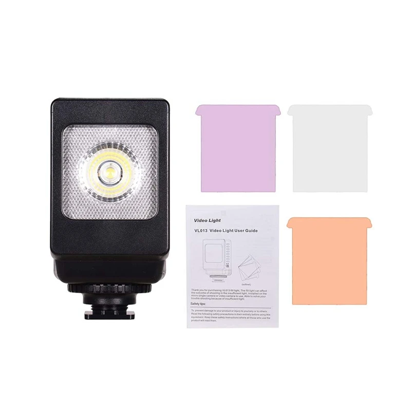 RISE-Mini Led заполняющий светильник лампа 3W Холодный башмак с 3 цветными фильтрами для Canon Nikon sony Dslr камеры