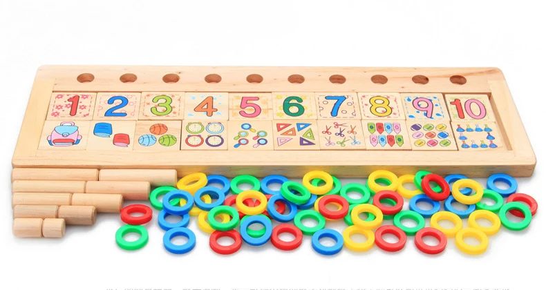 Материалы montessori калькулятор счеты деревянный пазл для детей для того, чтобы считать номера, соответствующие раннего образования обучающая Математика игрушки 3-6 лет