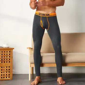 

New Autumn Winter Underwear Men Cotton calzoncillos largos hombre Solid Long Johns Warm Thermal Underpants Sexy Pants leggings