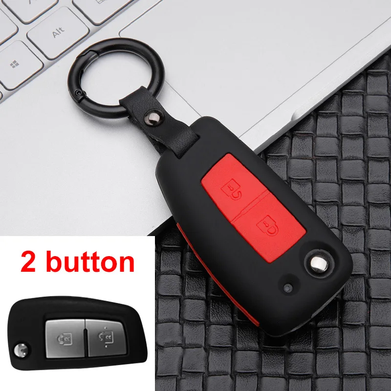 2 Button Black ABS пластик+ силиконовый чехол для ключей от машины крышка для Nissan X-Trail T32 Rogue Juke F15 Qashqai J11 Murano MAXIMA ALTIMA аксессуары - Название цвета: 2 Button Black