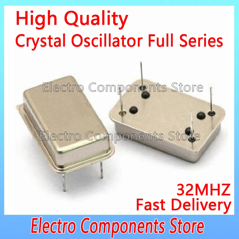 2PCS/Lot Crystal Oscillator Throught Hole 32M 32MHZ 32.000M Active Crystals OSC DIP-4 Rectangular Clock Vibration Full Size 4Pin