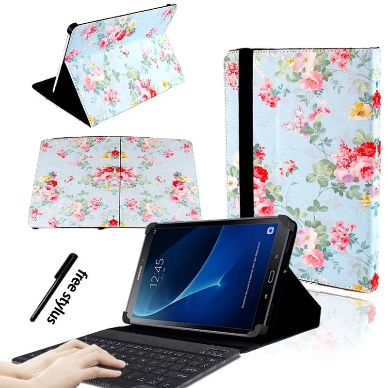 KK&LL для samsung Galaxy Tab A A6 10,1 T580 T585()-кожаный чехол-подставка для планшета+ bluetooth-клавиатура - Цвет: Eiffel Tower