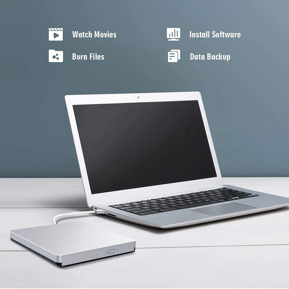 VicTsing Внешний USB 3,0 DVD/CD Привод портативный CD DVD rom записывающая горелка с разъемом type-C для ноутбука Настольный Windows 7 10 8