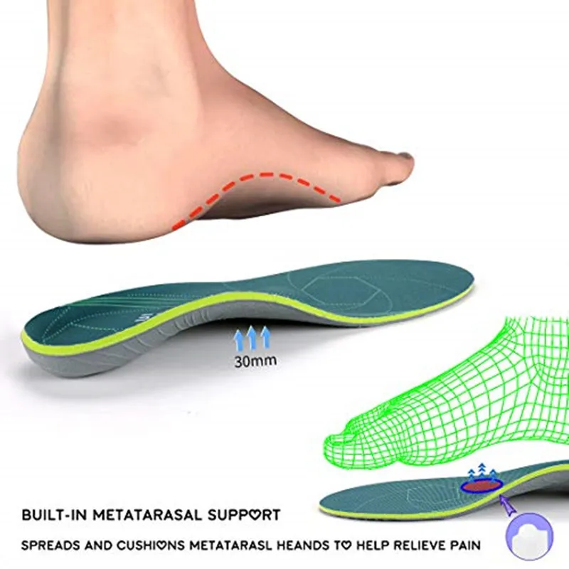 Flat Feet Template Arch Support Orthopedic Insoles,Men Women Plantar Fasciitis Heel Pain Orthotics Insoles Sneakers Shoe Inserts