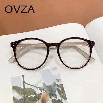 OVZA Retro oprawki do okularów owalne damskie okulary z przezroczyste okulary mężczyźni dwa-kolorowe oprawki S4089 tanie i dobre opinie Z tworzywa sztucznego Patchwork Akcesoria do okularów WOMEN FRAMES