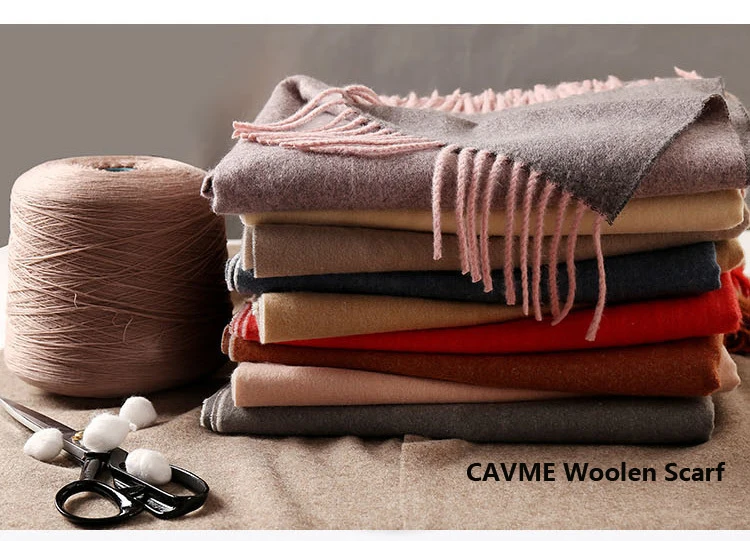 CAVME Winter Unisex Basic Wool Scarf Largue Size Woolen Warp for Women CUSTOM Letters Double Colors