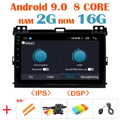 64G Android 9,0 1280*720P Carplay Авто gps радио для Toyota LAND CRUISER Prado 120 Lexus GX47 мультимедийный экран без DVD головное устройство - Color: 2G 16G DSP no canbus