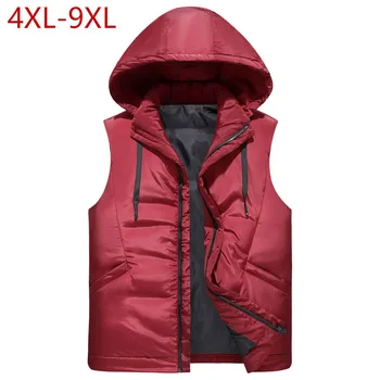 

Men's Winter Vest Plus Size 9XL Thickening Warmer Hoodie Unloading Waistcoat Travel Sleeveless Jacket Outwear Casual Windbreaker
