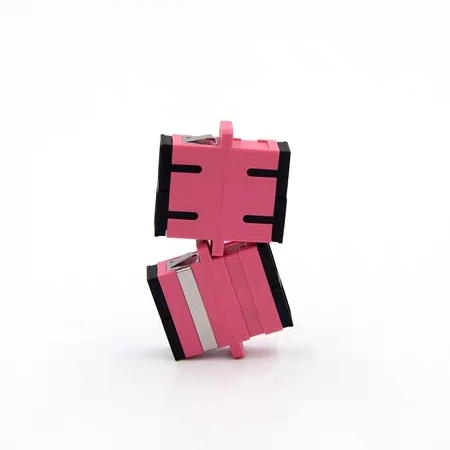 60pcs SC duplex adapter OM4 Magenta fiber optic adapter ftth coupler MM SC-SC upc dual connector free shipping ELINK IL