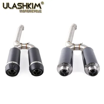 

FZ6S FZ6N Motorcycle Carbon Fiber Exhaust Muffler Middle Pipe Full System Slip On For Yamaha FZ-6N FZ-6S FZ6