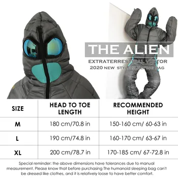 Wearable Full Body Sleeping Bag Comfortable Durable Camping Pouch Alien Walking Sleeping Pouch Portable Camping Sleeping Pouch 6
