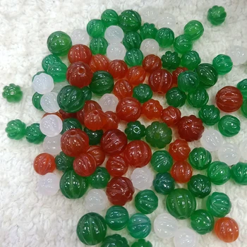 

10pieces loose beads carved round PUMPKIN 8/10MM for making jewelry necklace FPPJ wholesale