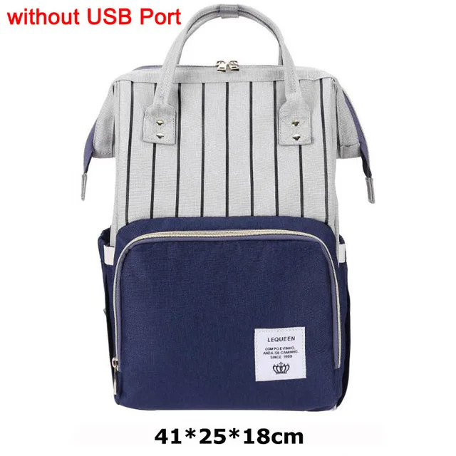 Модная USB сумка для подгузников для мам и мам, большой дорожный рюкзак для кормления, дизайнерская сумка для детских колясок, рюкзак для детских подгузников - Цвет: As picture