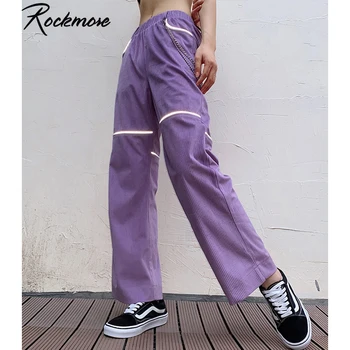 

Rockmore Reflective Chains Baggy Pants Plus Size Women Joggers Harajuku Loose Trousers Winter Wide Leg Sweat Pants Sweatpants