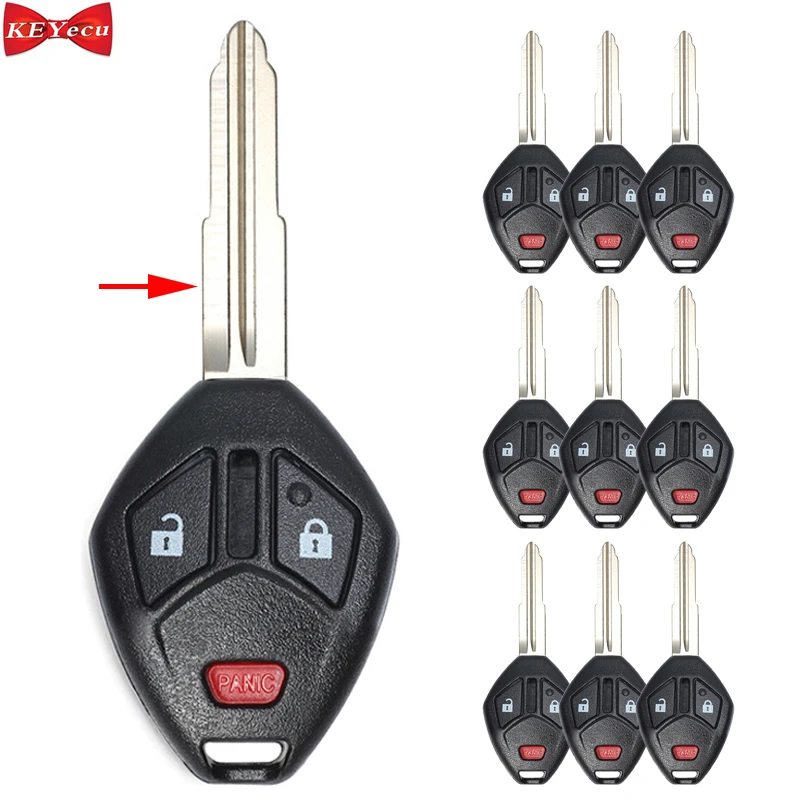 KEYECU 10 шт. для Mitsubishi Lancer Endeavor Outlander дистанционного ключа оболочки чехол Корпус fob крышка левое лезвие
