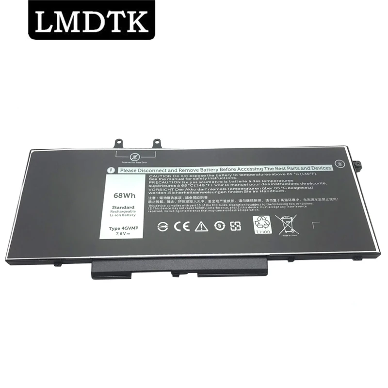 Lmdtk Nuova Batteria Per Laptop 4Gvmp 7.6V 68Wh Per Dell Latitude 5400 5410 5500 Precision 3540 3550 Inspiron 7590 Serie 2 In 1