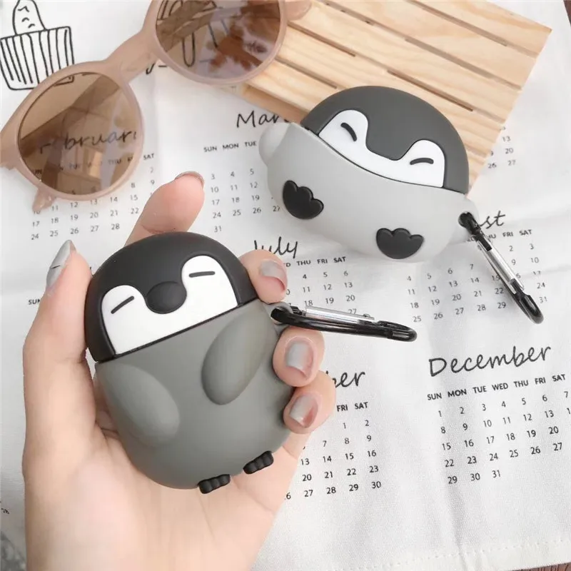 3D милый пингвин из силикона чехол для Apple Airpods 3 2 1 наушников Чехлы Pro s Для Air Pod