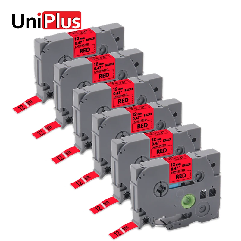 UniPlus 6 шт. Красный принтер ленты TZe-431 tze 431 для Brother tze431 tz431 производитель этикеток черный на красном этикетке ленты PT-H500LI PT-2730