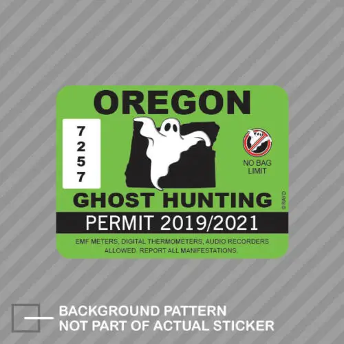 EBdecal Oregon Ghost Hunting Permit For Auto Car/Bumper/Window/Wall Decal Sticker Decals DIY Decor CT25037 | Автомобили и