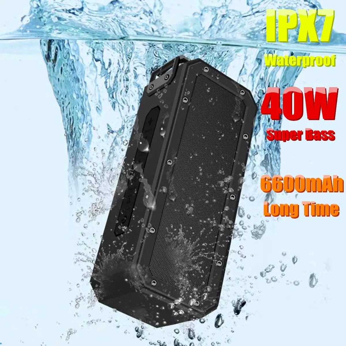 40W Dual Speakers Portable Bluetooth Speaker IPX Waterproof HD Call Subwoofer DSP Chip TF Card Soundbar Boombox for Android iOS