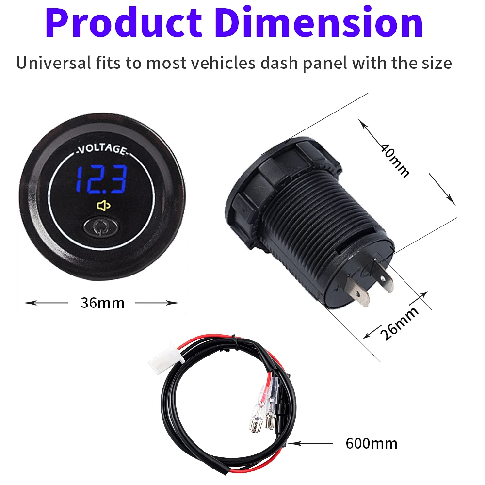 12v 24v модифицированное автомобильное зарядное устройство с swith вкл/выкл с предупреждающим вольтметром низкого напряжения