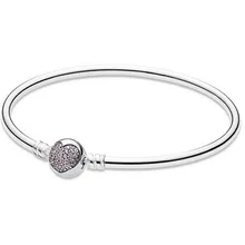 Круг любовный браслет настоящая 925 пробы серебряная звезда браслет подходит для оригинальных шармов Diy ювелирные изделия