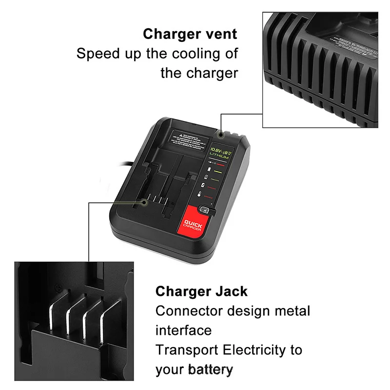 Литий-ионное зарядное устройство для аккумуляторов NiCd для Black& Decker 10,8 V 14,4 V 18V 20V Serise LBXR20 электродрель отвертка инструмент Батарея аксессуар