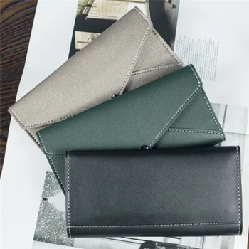 

large capacity multi-function portable clutch bag Champagne ladies long wallet simple fashion coin purse