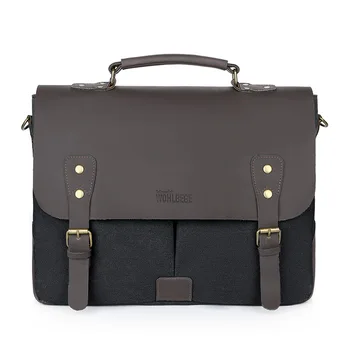 

Weysfor Vogue Top Qualtiy Travel Bag Canvas PU Leather New Casual Shoulder Crossbody Bags Outdoor Mens Retro Zipper Shoulder Bag