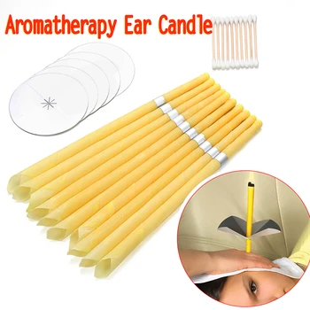 

10 Pcs/set Indiana Candling Ear Cleaner Aromatherapy Ear Wax Removal Treatment Fragrance Tray Earplug Cotton Swabs Health Care