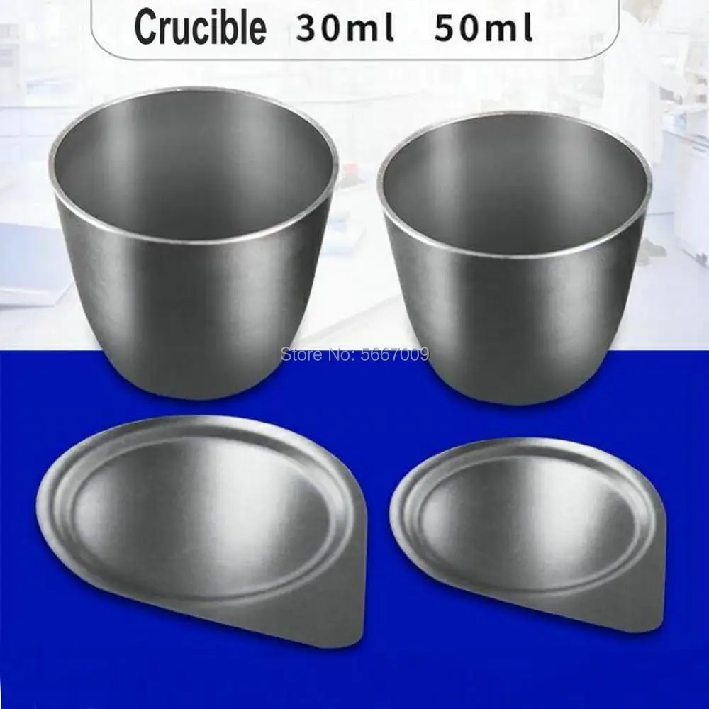 5pcs/10pcs laboratory 30ml /50ml iron crucible with cover high purity temperature resistant can heat containers | Канцтовары для