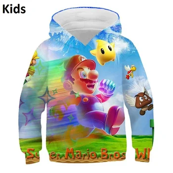 

2020 New Cartoon Super Mario Anime Chlidren Cloth Set Kids 3d Print Hoodie Baby Girl Boy Hoodies Sweatshirts S-XXL 02