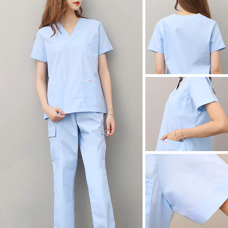 Women Men Medical Uniforms Nursing Scrub set Doctor Clothing Lab Coat Clinical Beauty Hospital Labor insurance work clothes