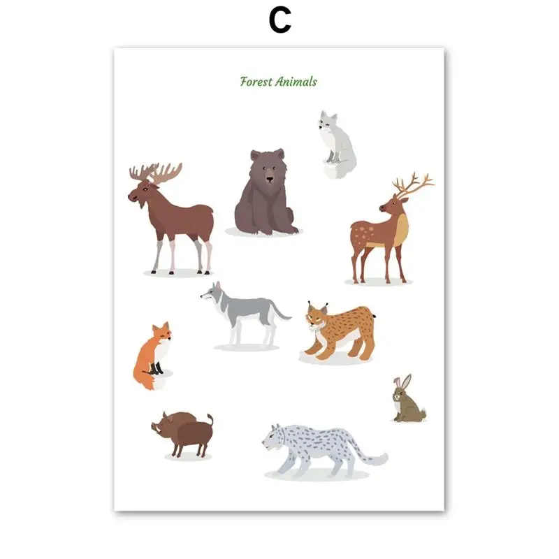 Wild-Animal-Lion-Giraffe-Fox-Whale-Nursery-Wall-Art-Canvas-Painting-Nordic-Posters-And-Prints-Wall (5)