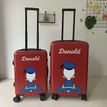 

New 20 24 Inch Cartoon Children's Rolling Luggage Girls Donald Duck Travel Suitcase ABS+PC Trolley Case Boarding Box