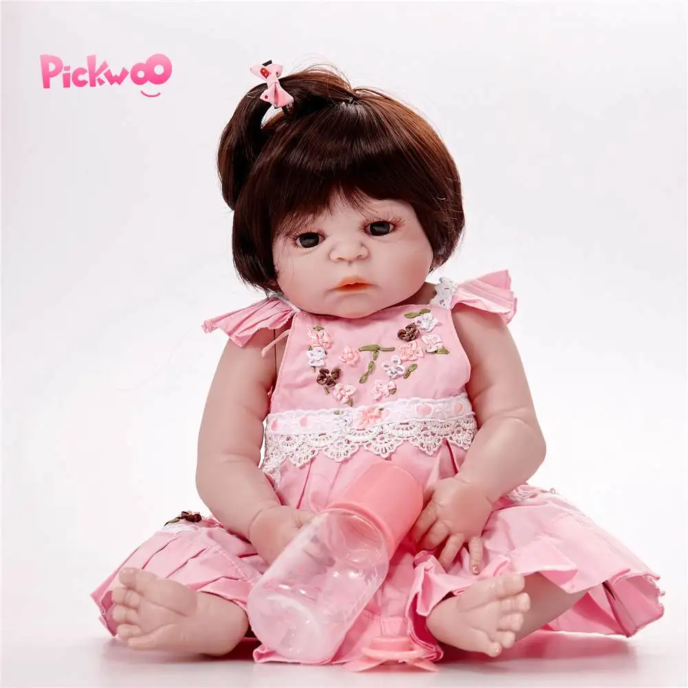 

Pickwoo bebes reborn doll 48cm Baby girl Dolls soft Silicone Boneca Reborn Brinquedos Bonecas children's gifts toys plamate