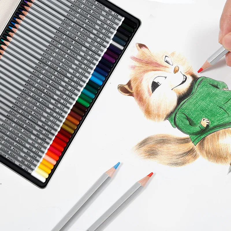 

36/ Box Professional Painter Artist Iron Box with Number Oily Color Pencil Color Drawing Pencil Set School Office Art Supplies