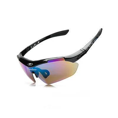 5 линз, велосипедные очки, очки ночного видения, сменные линзы, очки для рыбалки, пешего туризма, горного велосипеда, езды на велосипеде, спортивные очки, набор - Цвет: Черный
