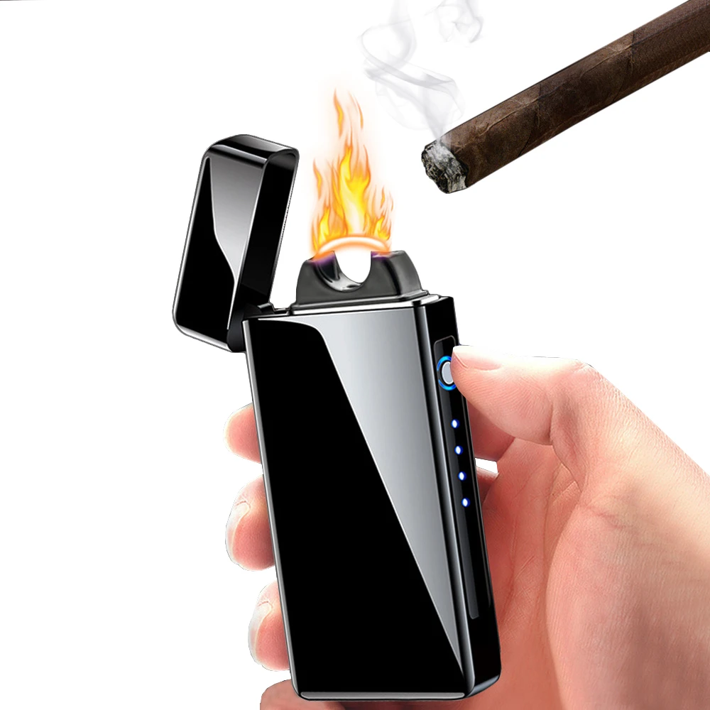 Extra Large Arc Cigar Lighter Electric Flame Plasma Arc Lighter Metal Windproof Usb Rechargeable
