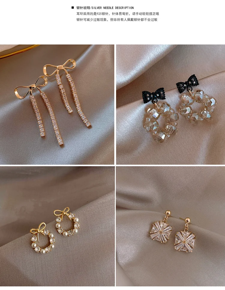 Fashion Women's Earrings Set Pearl Crystal Stud Earrings For Women 2021 Boho Geometric Round Flower Tassel Earrings Punk Jewelry